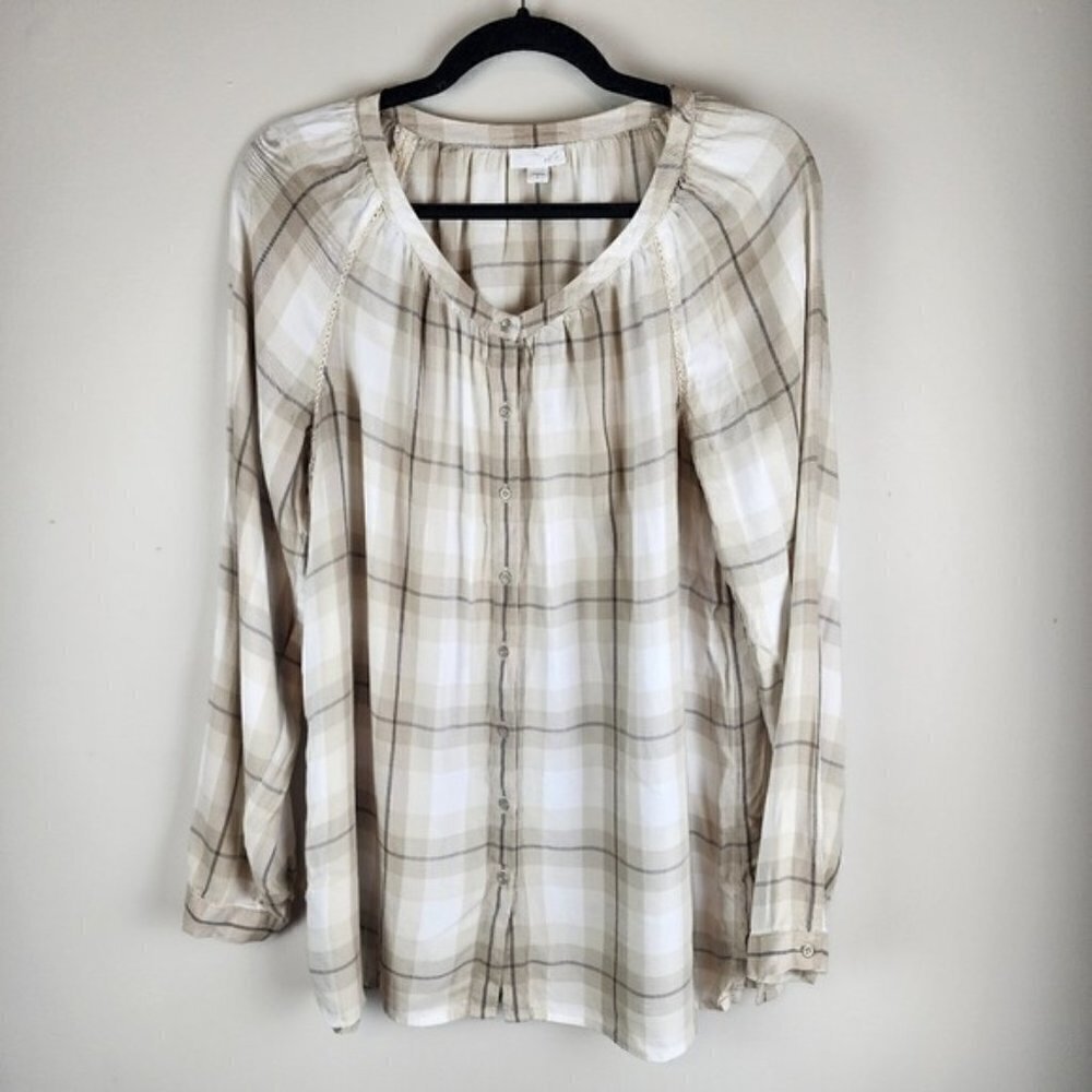 J Jill size M plaid shirt long sleeve fall